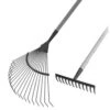 Lot Composé De Balai à Gazon 22 Dents + Râteau 14 Dents Emmanchée Bois Brut Mermier - 985160 -Outils De Jardin Soldes AFD 182986